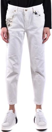 Twinset Ruimvallende spijkerbroek - Dames - Loose Fit Jeans - Wit - W25 - Jeans