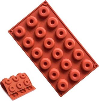 OEM Molde Para Minidonuts Para Hornear Galletas Y Pasteles Redondos - 18 Cavidades, Molde Para Hornear Donuts, Prepara Tus Propios Dulces Deliciosos