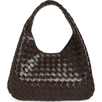 Bottega Veneta Campana Intrecciato Leather Shoulder Bag in 2190 Fondant-M Brass at Nordstrom