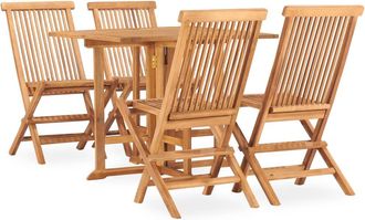 vidaXL Set De Comedor De Jard&iacute;n Plegable 5 Pzas Madera Maciza De Teca Vidaxl