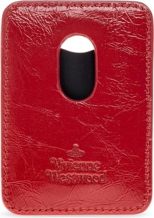 Vivienne Westwood Leather MagSafe Card Sleeve, Unisex, Red