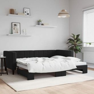 vidaXL Vidaxl - Furniture Limited - Sof&aacute; Cama Nido Terciopelo Negro 90x200 Cm