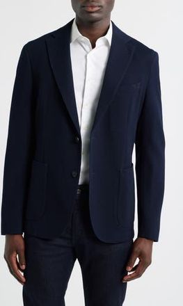 BOSS Hanry Slim Fit Navy Stretch Wool & Cotton Sport Coat in Dark Blue at Nordstrom Rack, Size 44 Regular