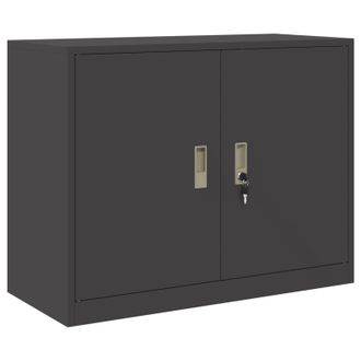 vidaXL Armario De Almacenamiento Negro 90 X 40 X 70 Cm Acero Vidaxl
