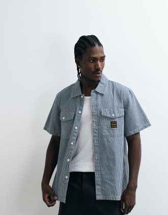 Levi's camicia a righe a maniche corte Workwear blu