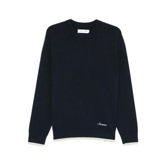 Sams&oslash;e & Sams&oslash;e Round-neck Knitwear, male, Blue, Size: S Round-neck Sweater