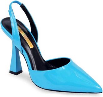 Liliana Womens Maeve Slingback Pumps In Blue Patent