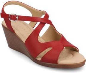 Journee Collection Kedzie II Wedge Sandal - Extra Wide Width Available in Red at Nordstrom Rack, Size 7.5