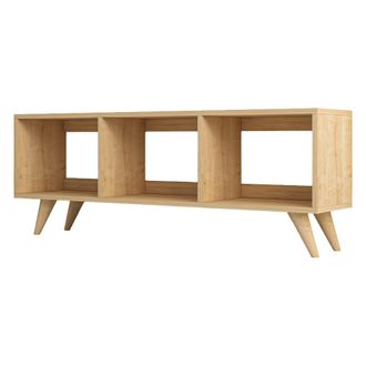 Dmora Mueble Tv Sizzano, 3 Compartimentos, Peso M&aacute;x. 40 Kg, Instalaci&oacute;n En Suelo, 120x30x48h Cm Marr&oacute;n