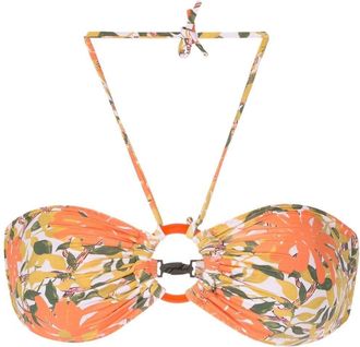 Clube Bossa floral-print bikini top - women - Polyamide/Elastane - GG - Orange