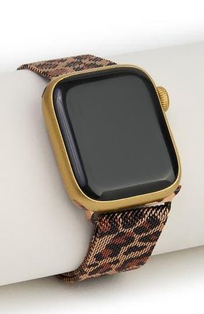 Saachi Leopard Metal Mesh Apple Watch Watchband in Brown at Nordstrom Rack