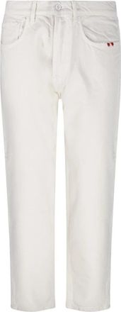 Amish Witte Jeans voor een stijlvolle look - Heren - Slim Fit Jeans - Wit - W30 - Katoen - Jeans