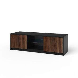 Aquadesign Mueble de tv en melamina y mdf negro/roble r&iacute;o