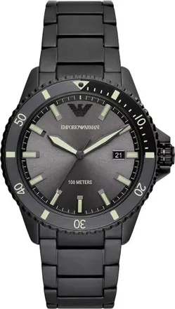 Emporio Armani Accessoires, Heren, Zwart, ONE Size, World Explorer Horloge