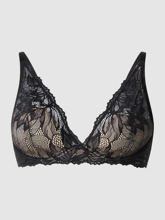 Calvin Klein Underwear Bralette aus floraler Spitze - wattiert in Black, Gr&ouml;&szlig;e 75A