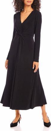 Karen Kane Monroe Travel Jersey Long Sleeve Midi Dress in Black at Nordstrom, Size X-Small