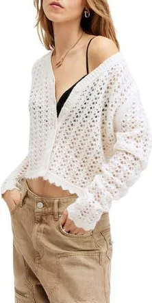 AllSaints Vivian Open Stitch Cardigan in Chalk White at Nordstrom Rack, Size Medium