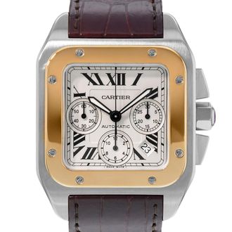 Cartier Pre-owned Cartier Santos 100 Chronograph Automatic Silver Dial Mens Watch W20091X7