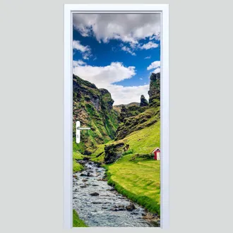 OEM Adhesivo De Tela Para Puerta Con Dise&ntilde;o De Arroyo De Monta&ntilde;a 3427d
