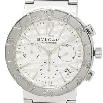 Bulgari Pre-owned Roestvrijstalen Horloge - Heren - Pre-owned - Grijs - Maat: ONE Size