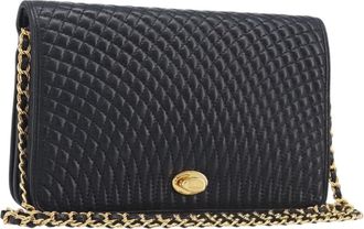 Bally Vintage Chain Quilted Leather Leather Shoulder Bag Bag (Pre-Owned)