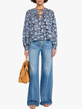 Ulla Johnson Florelle Long Sleeve Cotton Blouse In Zinnia