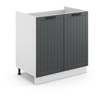 Vicco Armario bajo para fregadero Fame-Line, Antracita casa de campo, 80 cm, et Mármol