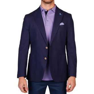 Tailorbyrd Linen Blend Sport Coat in Navy at Nordstrom Rack, Size 40 Short