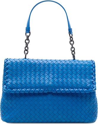 Bottega Veneta Womens Pre-owned Medium Nappa Intrecciato Olimpia Shoulder Bag - Sky Blue Leather - One Size