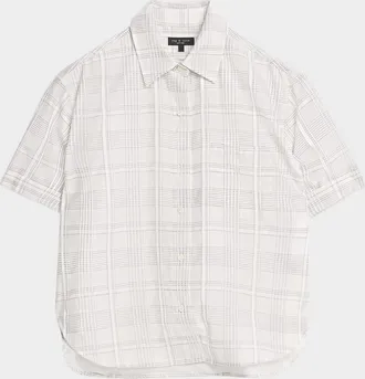 Rag & Bone Connie Short-Sleeve Plaid Shirt