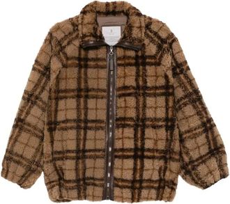 Brunello Cucinelli Lamsvacht jack met rits - Dames - Jassen - Bruin - Maat: S