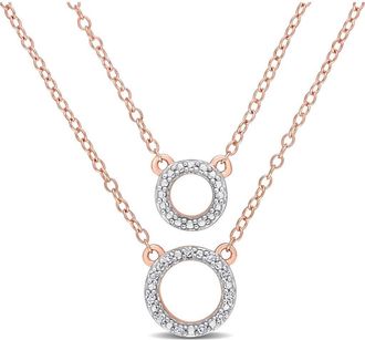 Delmar Diamond Circle Layered Necklace - 0.04ct. in Rose Gold at Nordstrom Rack