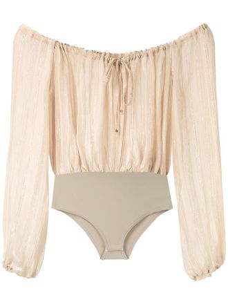 Amir Slama metallic bodysuit - Neutrals
