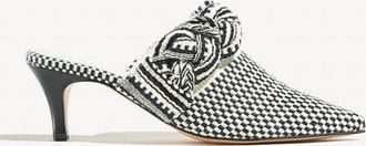 Amambaih Blanca Motif Fabric Mules in Ivory Black at Nordstrom, Size 40
