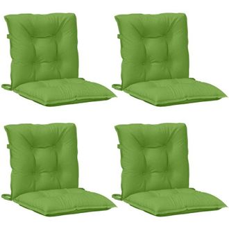 vidaXL Cojines Silla Respaldo Bajo 4 Ud Tela Verde Melange 100x50x7 Cm Vidaxl