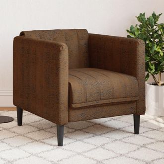 vidaXL Sill&oacute;n De Cuero Sint&eacute;tico De Ante Marr&oacute;n Vidaxl