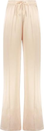 Herno Palazzo Broek met Hoge Taille - Dames - Wijde Broeken - Beige - XL - Broeken