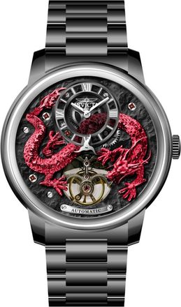 Invicta Objet D Art 70555 Herenhorloge - Automatisch Uurwerk - Roestvrij Staal met Rode Wijzerplaat - 46 mm