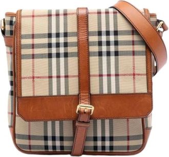 Burberry Pre-owned Cross Body Bags, female, Beige, Size: ONE SIZE Pre-owned Nylon Crossbody Bag