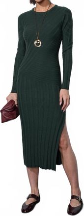 Greylin Mayla Paneled Rib Sweater Midi Dress In Emerald