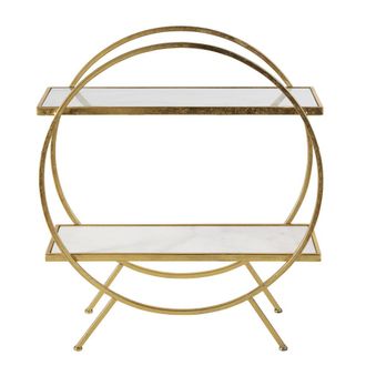 Maisons du monde Estanter&iacute;a de metal dorado y m&aacute;rmol blanco