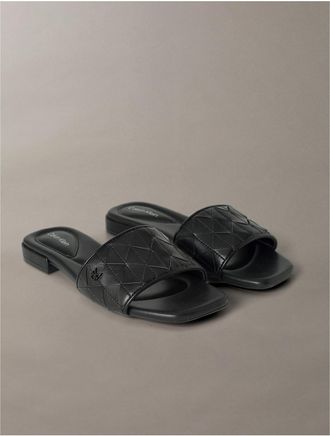Calvin Klein Womens Womens Theona Slide Sandal - Black - 6.5