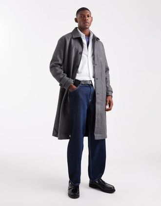 Only & Sons Cappotto taglio lungo in lana sintetica grigio antracite-Nero
