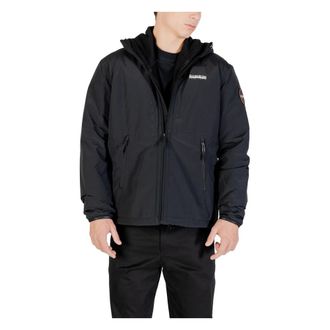 Napapijri Winter Jackets, male, Black, Size: 2XL Windproof Mens Jacket for Autumn/Winter