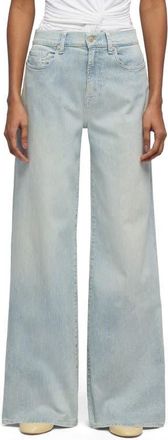 7 For All Mankind Lotta High Waist Wide Leg Jeans in Stripes at Nordstrom, Size 28