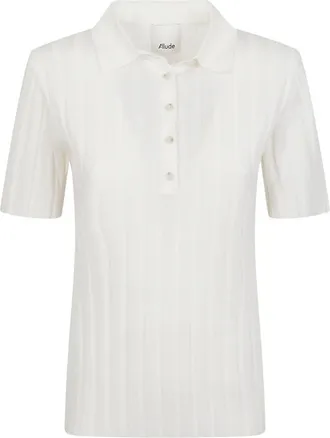 Allude Truien & Vesten, Dames, Wit, XS, Wol, Top van scheerwol