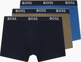 HUGO BOSS Mens Boss Accessories 3P TRUNK BOXER NAVY/BLUE/KHAKI - Black - Size: 32/38