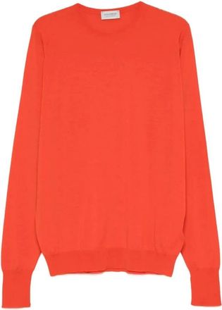 John Smedley Marcus Crew Neck Sweater - Heren - Ronde hals truien - Oranje - XL - Wol - Truien & Vesten