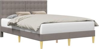 vidaXL Estructura De Cama Con Cabecera Topo 120 X 190 Cm Tela Vidaxl