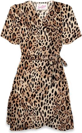 MC2 Saint Barth Elegante Zomerjurk - Dames - Korte kleedjes - Bruin - L - Rayon - Kleedjes